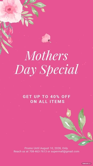 Mothers Day Special Sale Instagram Story Template
