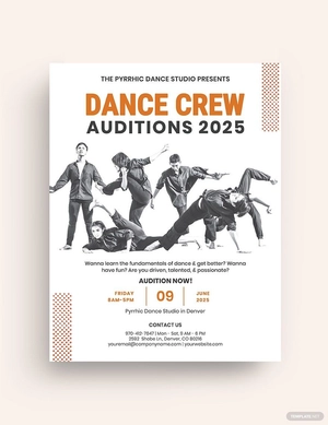 Dance Crew Audition Flyer Template