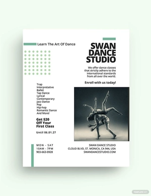 Dance Lesson And Studio Flyer Template