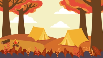 Free Autumn Camp Background Template to Edit Online
