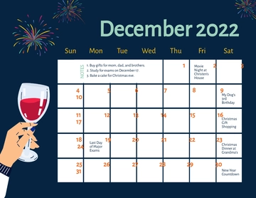 Free December 2022 Calendar Template to Edit Online