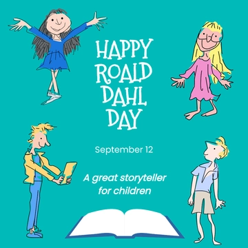 Free Roald Dahl Day FB Post Template to Edit Online