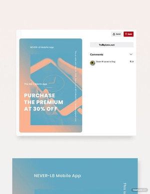 Mobile App Promotion Pinterest Pin Template