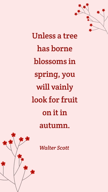 Free Walter Scott Spring Blossoms and Autumn Fruit Quote Template to Edit Online