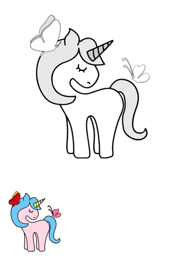 Free Unicorn And Butterfly Coloring Page Template to Edit Online