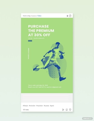 Sports App Promotion Tumblr Post Template