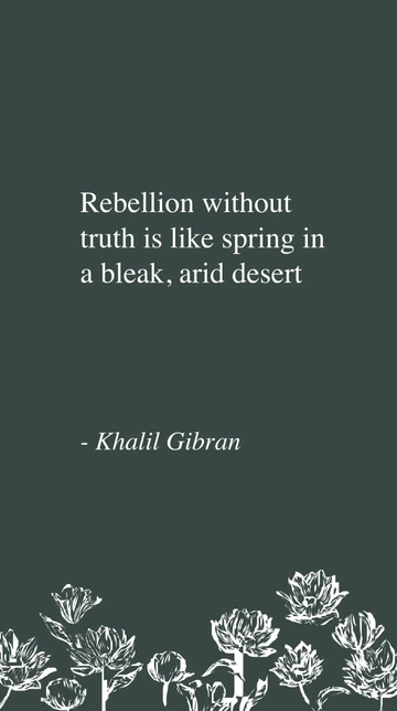 Free Rebellion Without Truth: A Desert Spring Quote Template to Edit Online