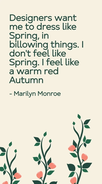 Marilyn Monroe: A Warm Red Autumn Quote