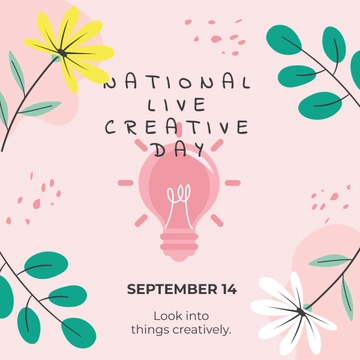 Free National Live Creative Day FB Post Template to Edit Online