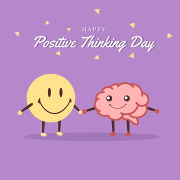 Free Positive Thinking Day Greeting Card Vector Template to Edit Online