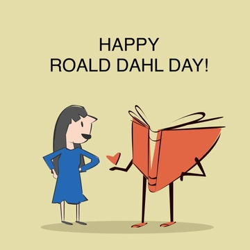 Free Roald Dahl Day Drawing Clipart Template to Edit Online