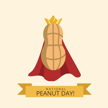 Free National Peanut Day Drawing Clipart Template to Edit Online