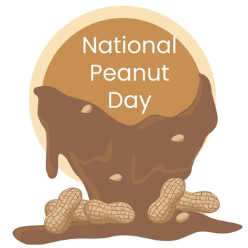 Free National Peanut Day Celebration Clipart Template to Edit Online