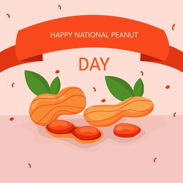 Free Happy National Peanut Day Clipart Template to Edit Online