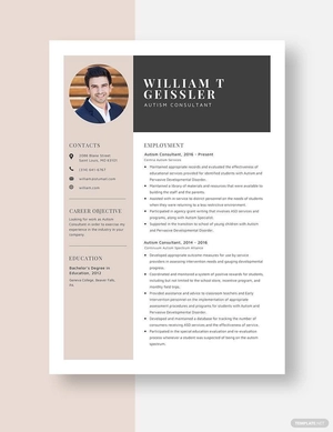 Autism Consultant Resume