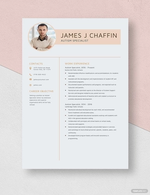 Autism Specialist Resume