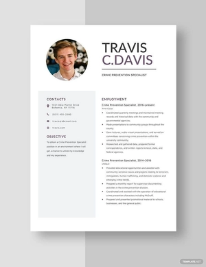 Crime Prevention Specialist Resume