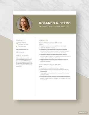 Criminal Intelligence Analyst Resume