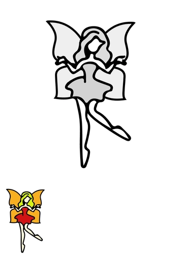 Free Fairy Butterfly Coloring Page Template to Edit Online