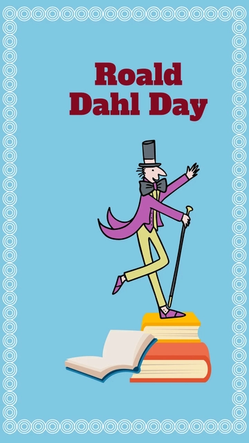 Free Roald Dahl Day iPhone Background Template to Edit Online