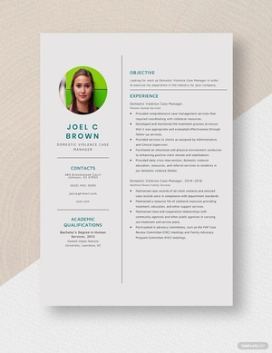 Domestic Violence Case Manager Resume