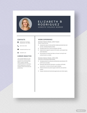 Domestic Violence Worker Resume