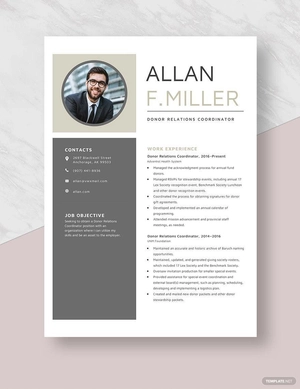 Donor Relations Coordinator Resume