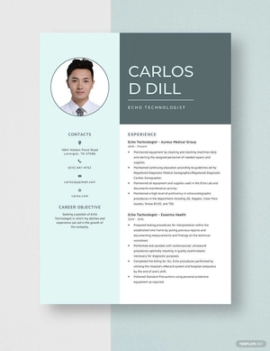 Echo Technologist Resume