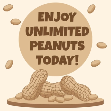 Free National Peanut Day Wishes Clipart Template to Edit Online