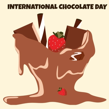 Free Happy International Chocolate Day Clipart Template to Edit Online