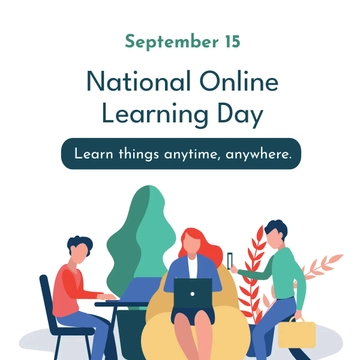 Free National Online Learning Day FB Post Template to Edit Online