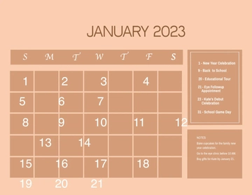 Free Colorful January 2023 Calendar Template to Edit Online