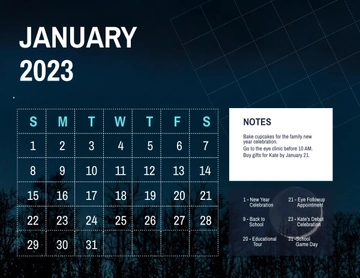 Free January 2023 Photo Calendar Template to Edit Online