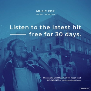 Music App Promotion Instagram Post Template