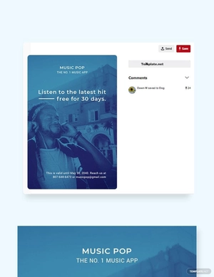Music App Promotion Pinterest Pin Template