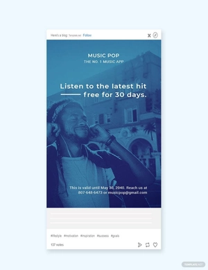 Music App Promotion Tumblr Post Template