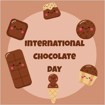 Free International Chocolate Day Drawing Clipart Template to Edit Online