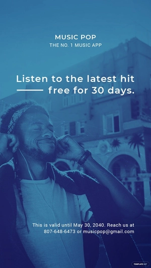 Music App Promotion Whatsapp Post Template
