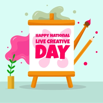 Free Happy National Live Creative Day Clipart Template to Edit Online