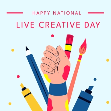Free Happy National Live Creative Day Clipart Template to Edit Online