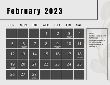 Free February 2023 Calendar Template to Edit Online