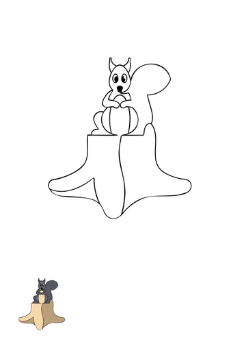 Free Squirrel on Tree Stumps Coloring Page Template to Edit Online
