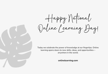 Free National Online Learning Day Greeting Card Background Template to Edit Online