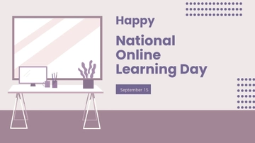 Free Happy National Online Learning Day Background Template to Edit Online