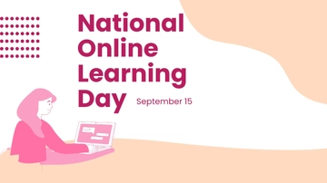 Free High Resolution National Online Learning Day Background Template to Edit Online