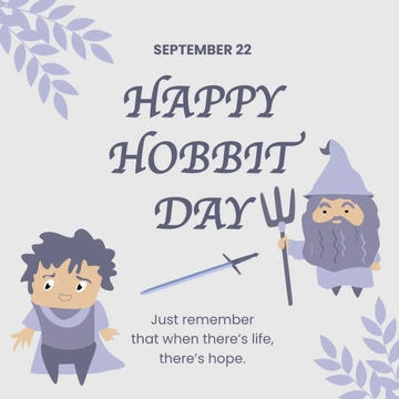 Free Hobbit Day FB Post Template to Edit Online