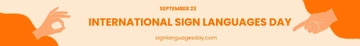 Free International Day of Sign Languages Website Banner Template to Edit Online