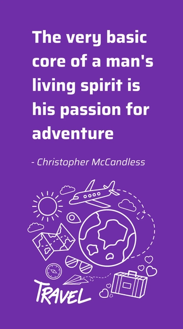 Free Man's Living Spirit: Passion for Adventure Quote Template to Edit Online
