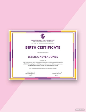 Certificate of Birth Template