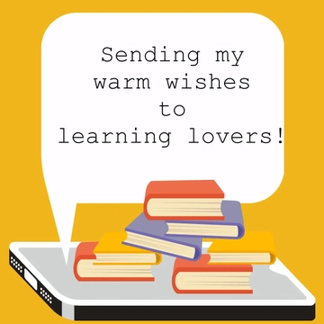 Free National Online Learning Day Wishes Clipart Template to Edit Online